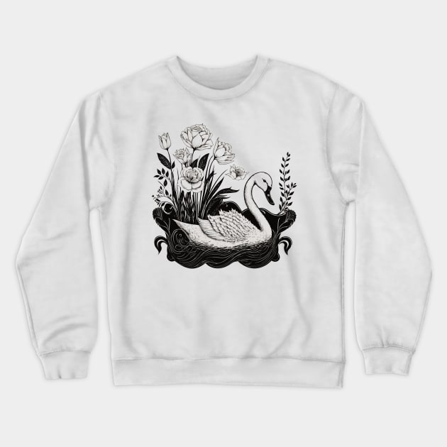 Beautiful Swan Crewneck Sweatshirt by gblackid